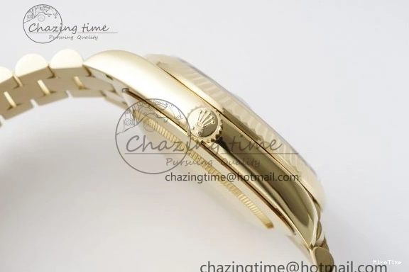 MiroTime 0505 Comfortable DayDate 40 YG JDF Gain Weight 904L Steel YG Dial Roman Markers on President Bracelet A2836 V 1821